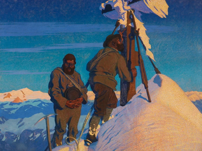 1876-Otto Barth - Preghiera mattutina delle guide alpine sul Großglockner